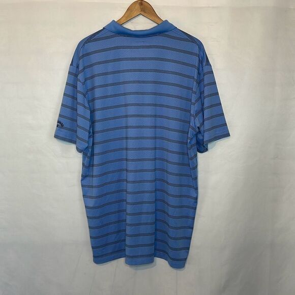 Callaway Mens Blue Black striped Short Sleeve Polo Golf Shirt size XL Opti-Dry - Picture 6 of 9